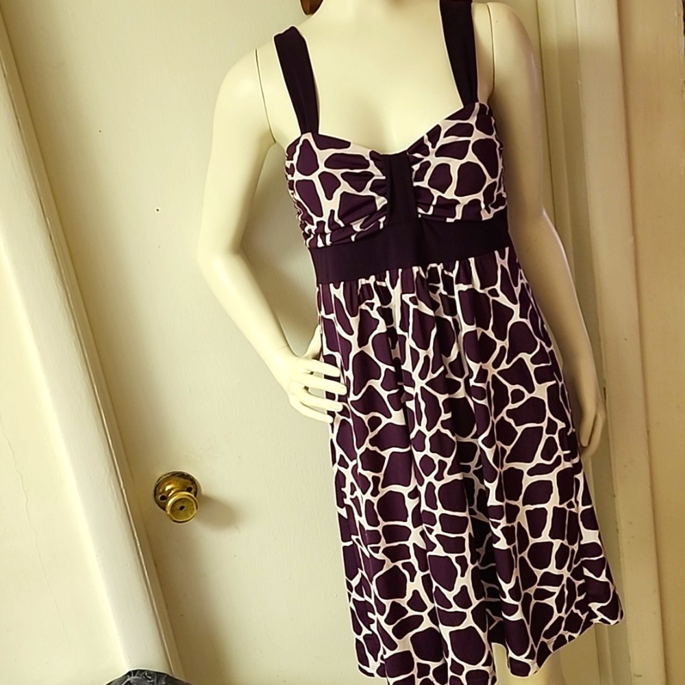 StarVixen Tank Top Purple Sleeveless Summer Animal Print Leopard Print Dress MED